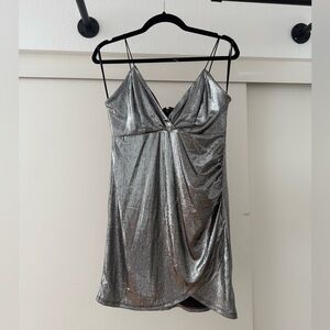 Forever 21 Silver Metallic Dress